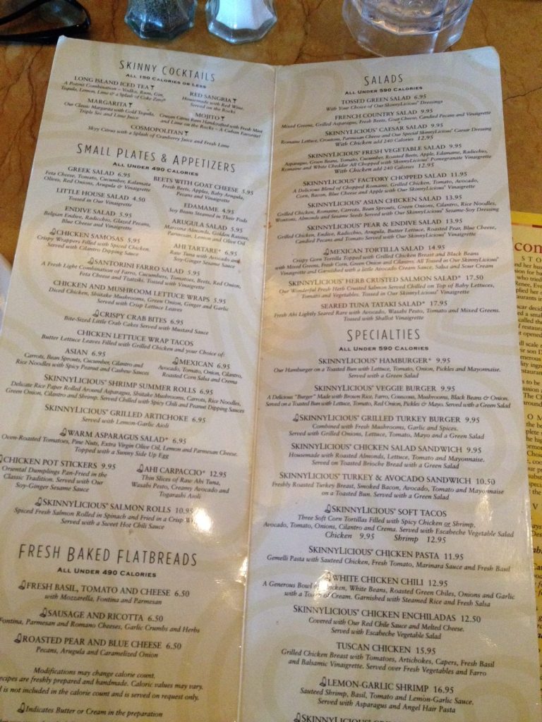 skinnylicious menu