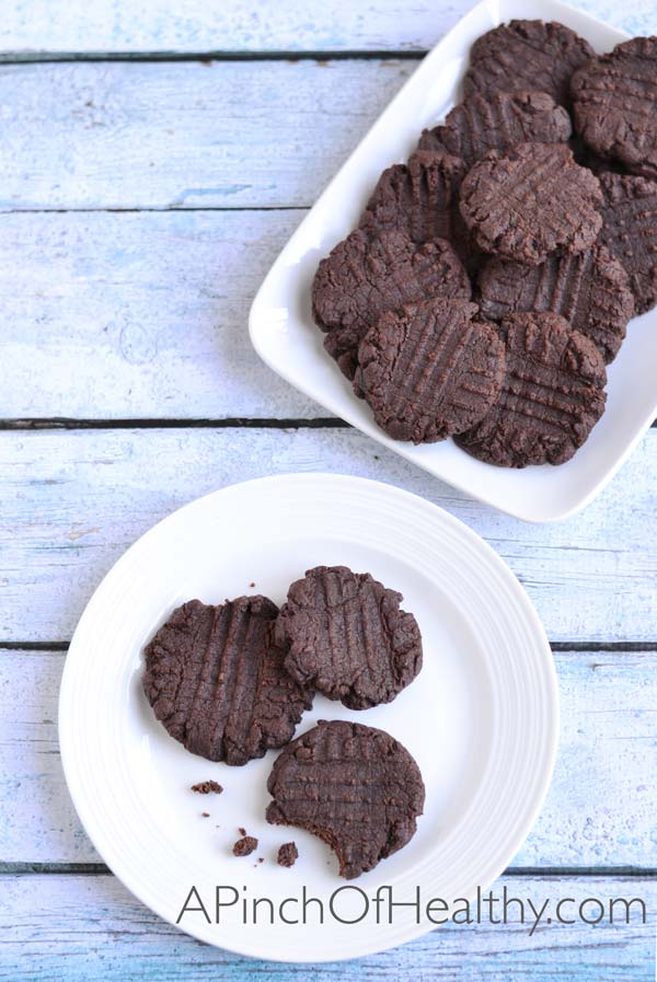Chocolate Brownie Cookies made with coconut oil (egg free) | APinchOfHealthy.com