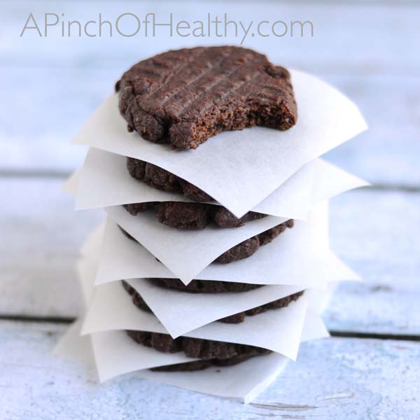 Chocolate Brownie Cookies made with coconut oil (egg free) | APinchOfHealthy.com