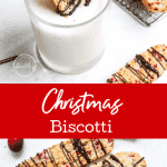 Christmas Biscotti with cranberries, rosemary and dark chocolate