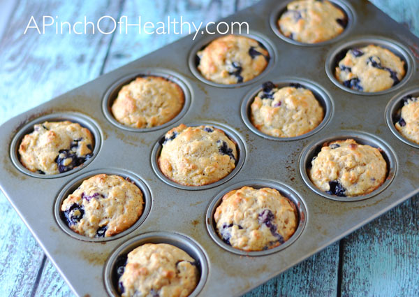 These blueberry oat muffins are made with wholesome ingredients: whole wheat pastry flour, maple syrup, coconut oil and Greek yogurt. Delicious, refined sugar free and 100% whole grain.