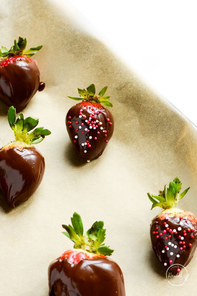 dark chocolate covered strawberries