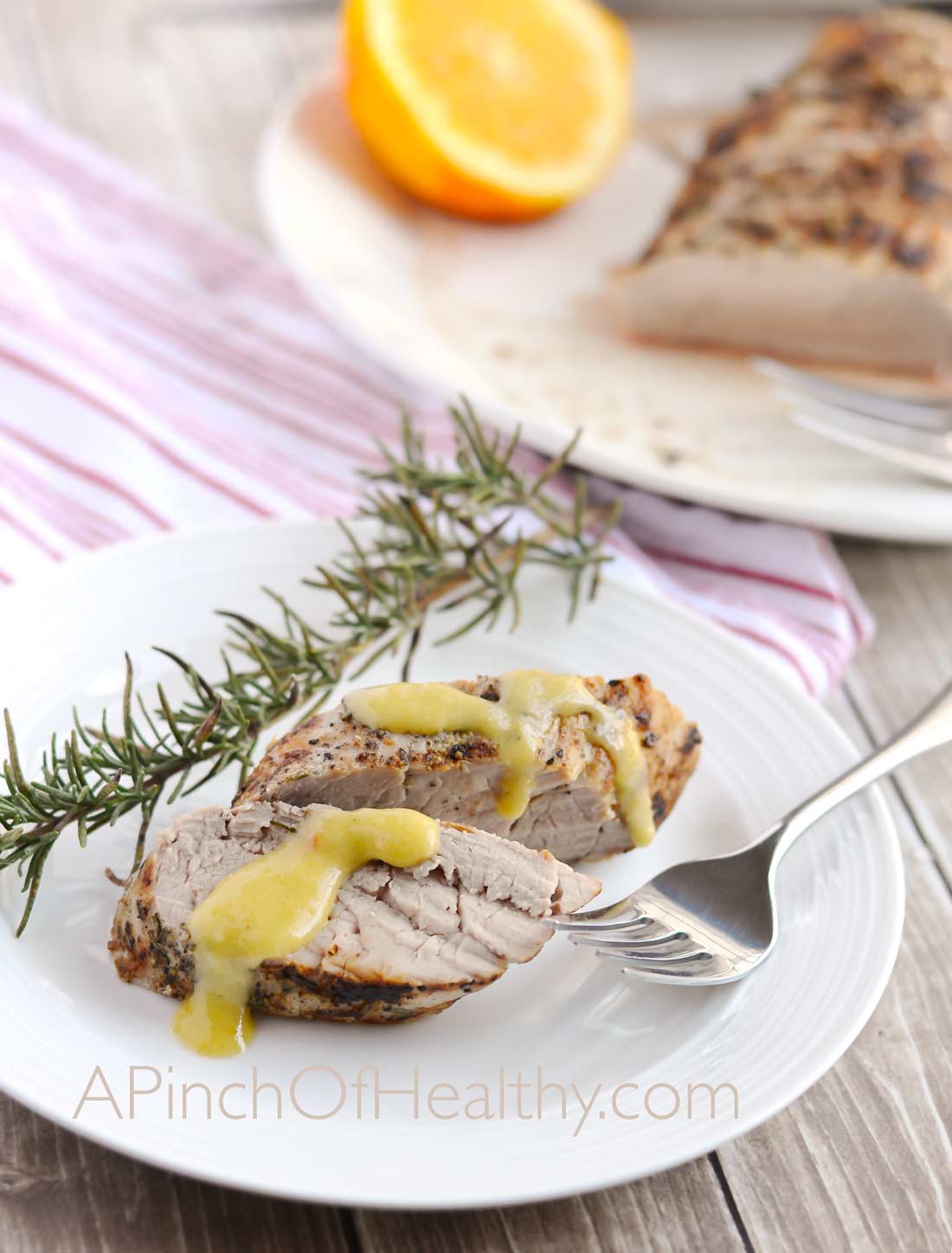Grilled Pork Tenderloin on the Stovetop - 5 ingredients, simple supper idea| APinchOfHealthy.com
