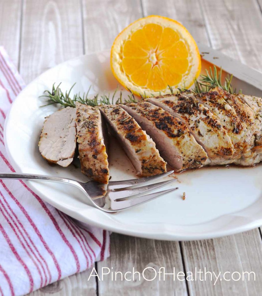 Grilled Pork Tenderloin on the Stovetop| APinchOfHealthy.com