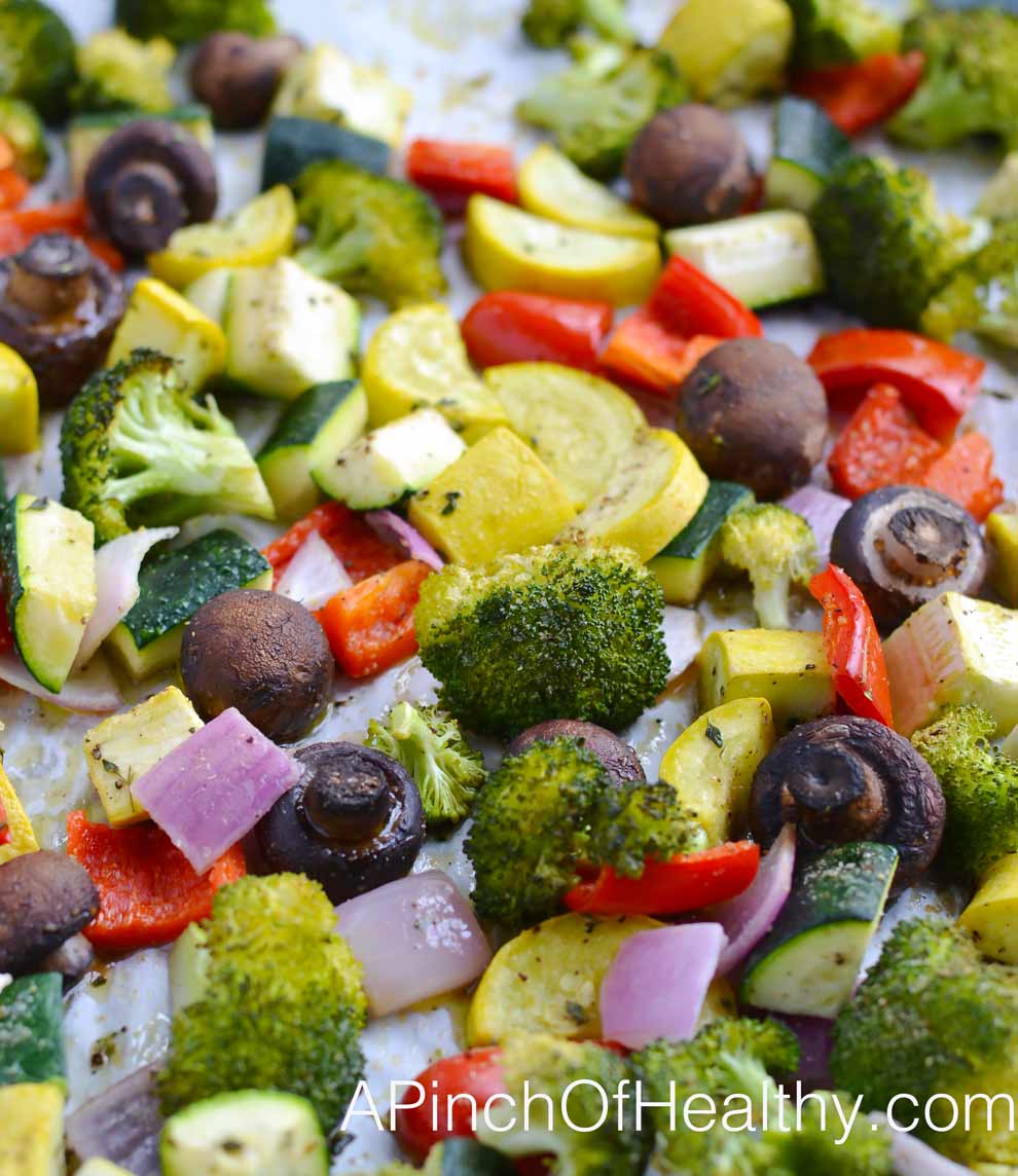 Rainbow Roasted Vegetables - simple, delicious side dish that is vegan and gluten free| APinchOfHealthy.com