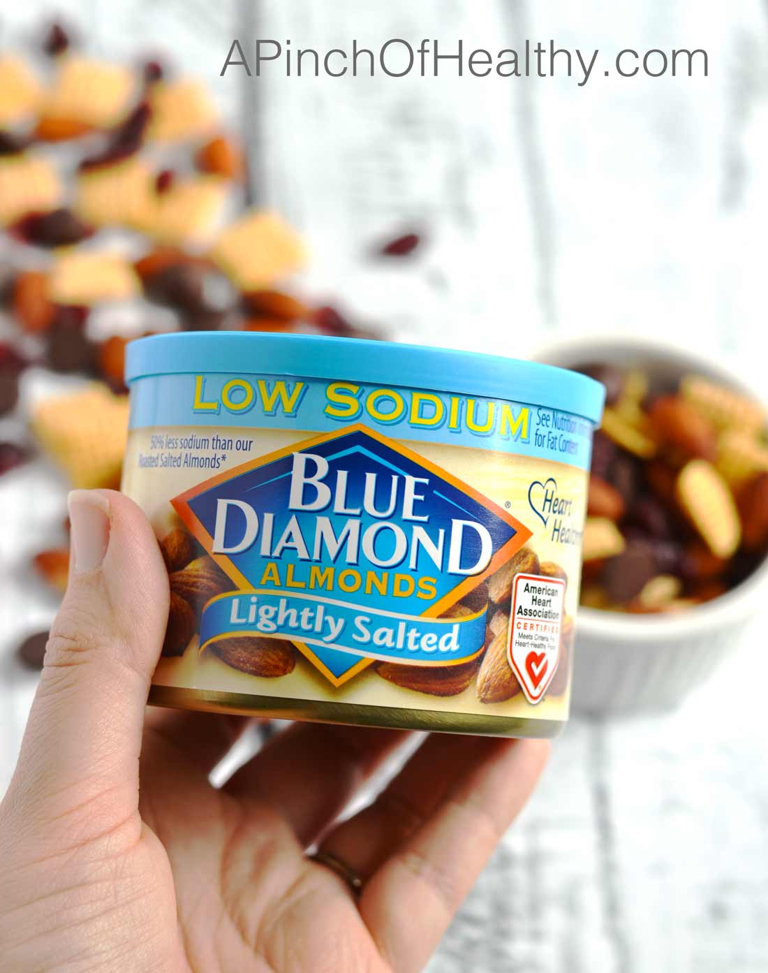 Cranberry Almond Dark Chocolate Trail Mix | APinchOfHealthy.com