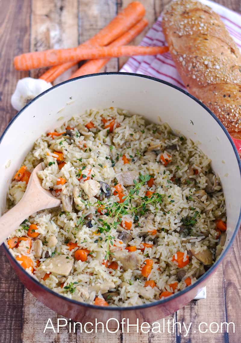 One Pot Chicken & Rice | APinchOfHealthy.com