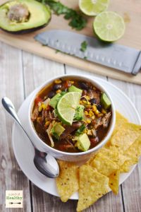 Chicken Tortilla Soup in the Slow Cooker - an easy, delicious meal you can throw together in a snap! | APinchOfHealthy.com