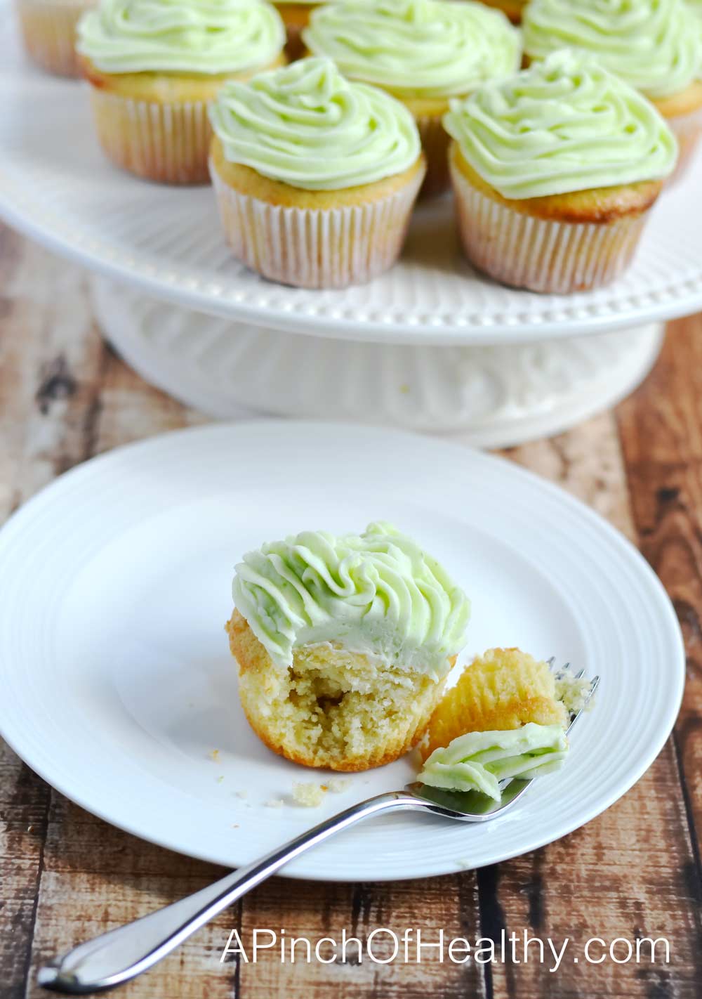 Key Lime Cupcakes {YOLO Recipe} | APinchOfHealthy.com