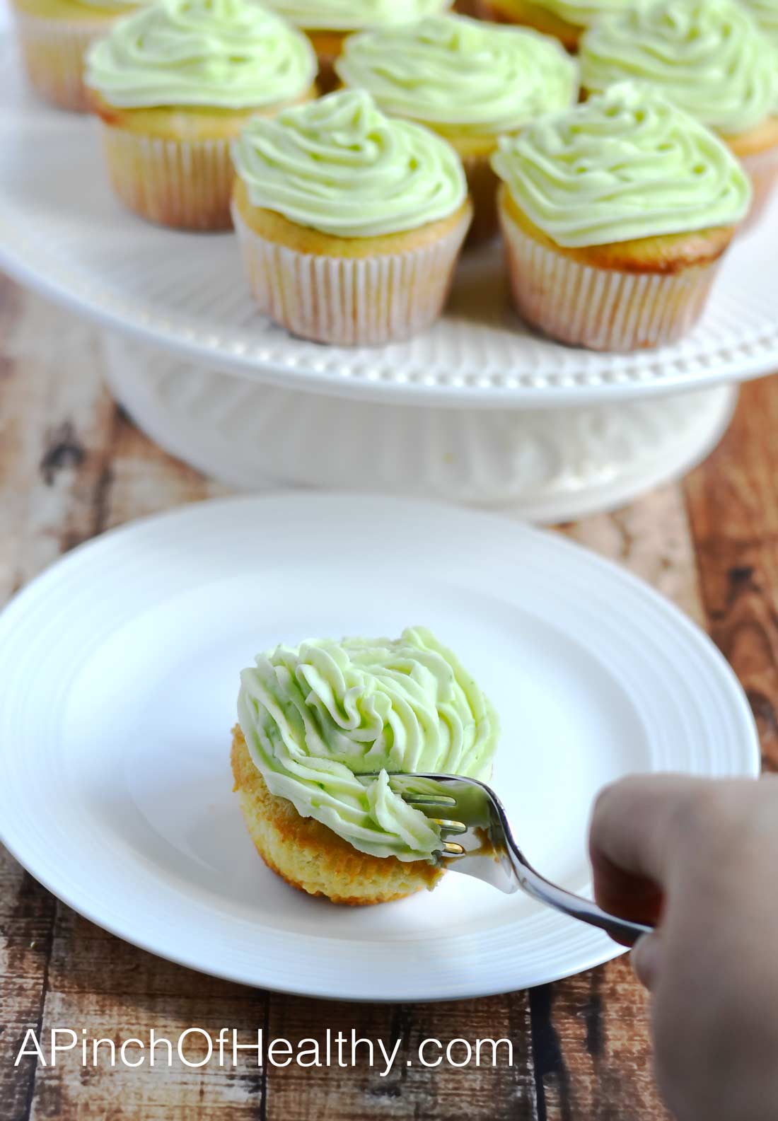Key Lime Cupcakes {YOLO Recipe} | APinchOfHealthy.com