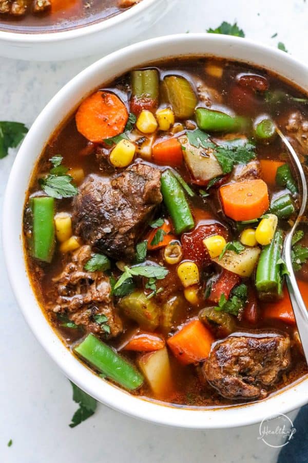 Vegetable Beef Soup (classic, stovetop version) - A Pinch of Healthy