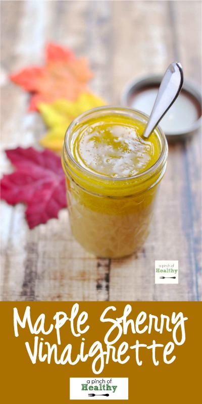 Maple Sherry Vinaigrette - sweet and tangy dressing that is delicious on any salad. SO good! | APinchOfHealthy.com