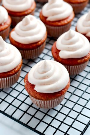 Strawberry cupcakes with strawberry cream cheese icing are such a delicious sweet treat, perfect for a birthday party! | APinchOfHealthy.com