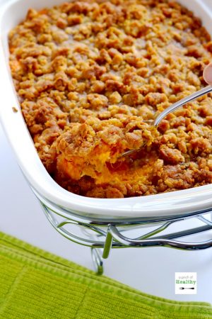 We have enjoyed this sweet potato casserole every Thanksgiving and Christmas in my family for many, many years. | APinchOfHealthy.com