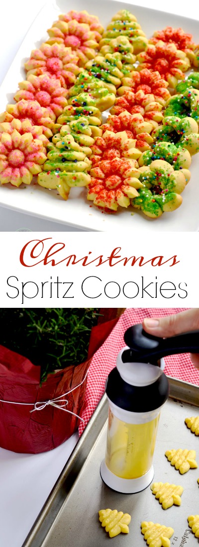 I have made these Christmas spritz cookies for many years, and they are a family favorite! | APinchOfHealthy.com