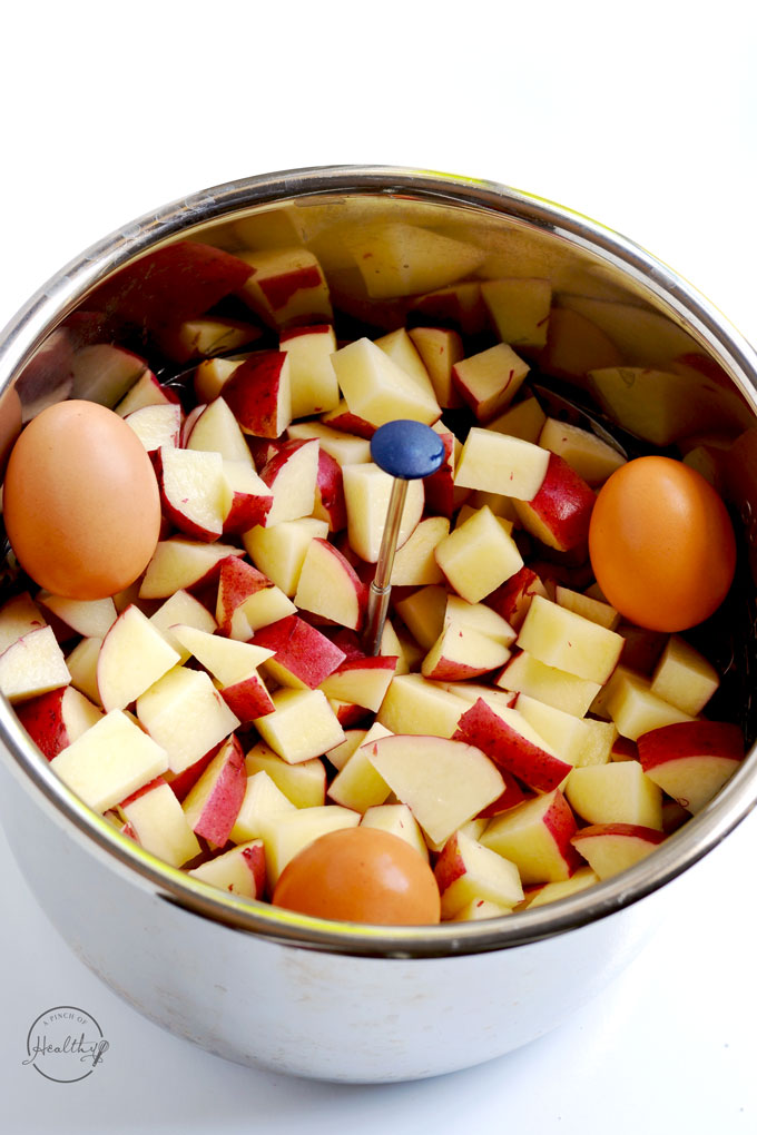 This classic potato salad is a summer staple, perfect for barbecues and pot lucks! | APinchOfHealthy.com