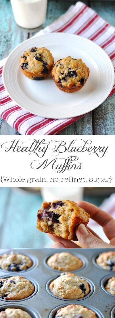 My healthy blueberry oat muffins are so delicious and comforting. Made with 100% whole wheat pastry flour, oats, maple syrup, coconut oil & Greek yogurt.| APinchOfHealthy.com” width=