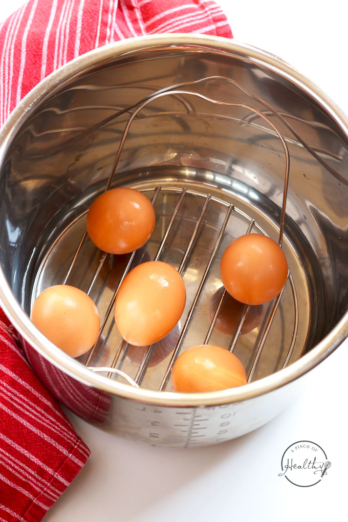 My easy no-fail method for making Instant Pot hard boiled eggs. | APinchOfHealthy.com