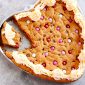 Peanut butter chocolate chip cookie cake heart shaped