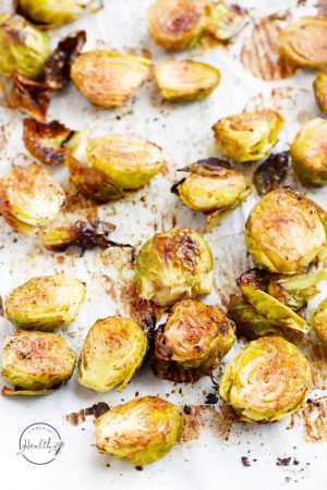Lemon garlic roasted Brussels sprouts