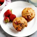 Strawberry muffins whole grain refined sugar free Greek yogurt