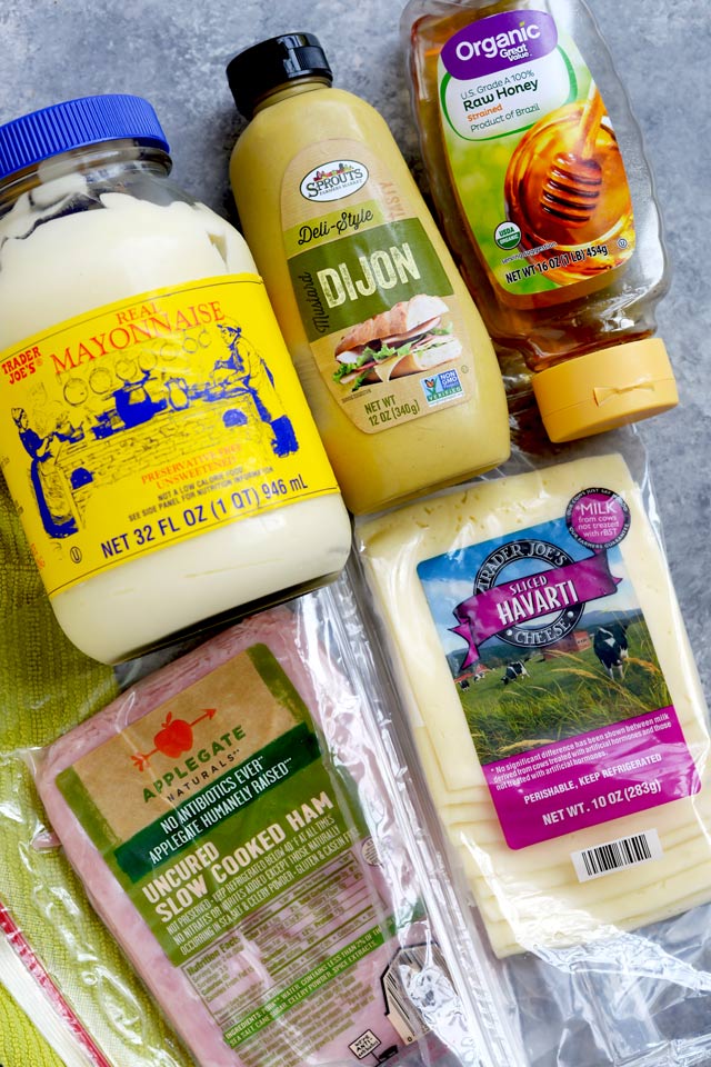 Mayo mustard honey ham and havarti cheese 
