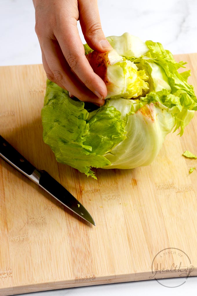 removing core from iceberg lettuce