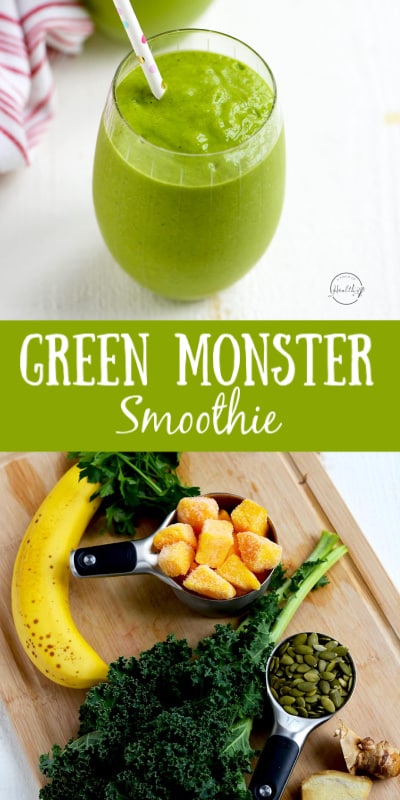 Green Monster Smoothie (BEST Green Smoothie) - A Pinch of Healthy