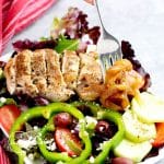 Greek salad with chicken