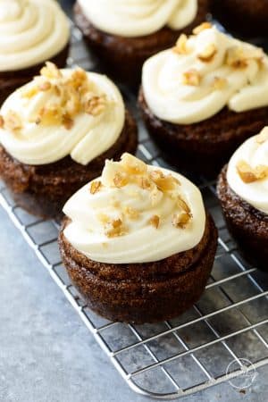 carrot cake cupcakes closeup