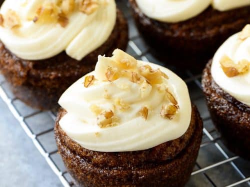 carrot cake cupcakes closeup