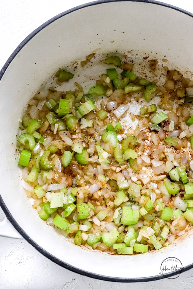 celery and onion cooking