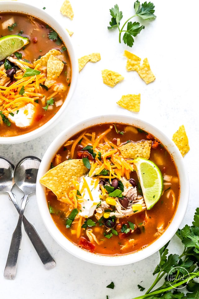 Slow cooker chicken tortilla soup