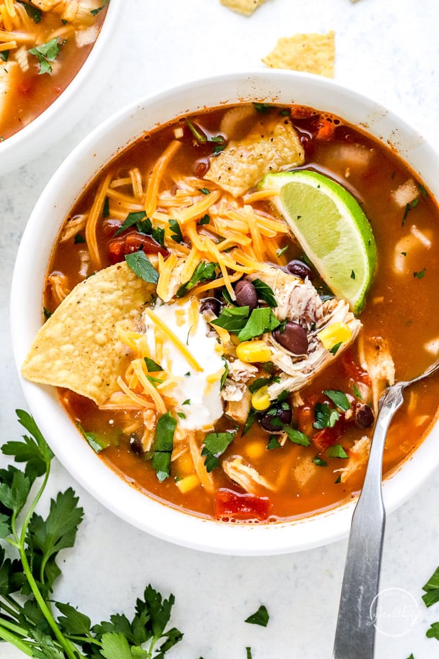 Chicken Tortilla Soup in the Slow Cooker