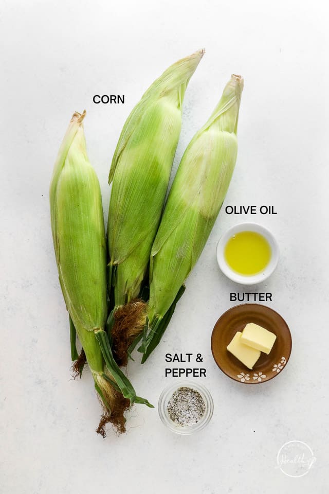 veggie and seasoning ingredients on white surface with label text