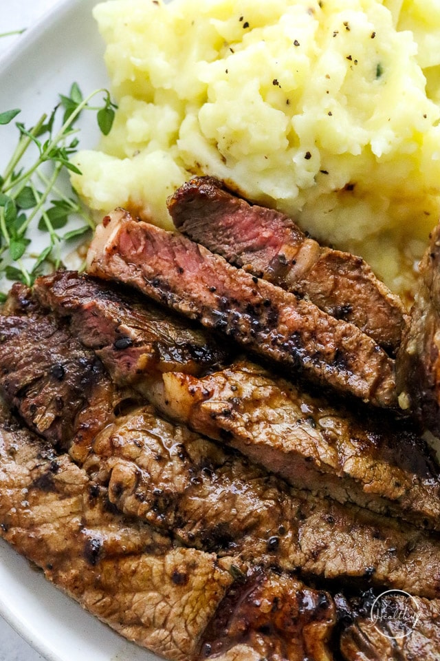 Cast Iron Steak (with garlic herb butter) A Pinch of Healthy