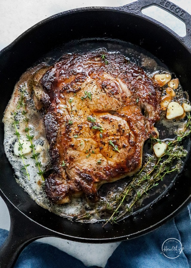 Cast Iron Steak with Garlic Herb Butter A Pinch Of Healthy Cast Iron Steak with Garlic Herb Butter A Pinch Of Healthy
