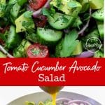 Tomato cucumber avocado salad