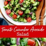 Tomato cucumber avocado salad