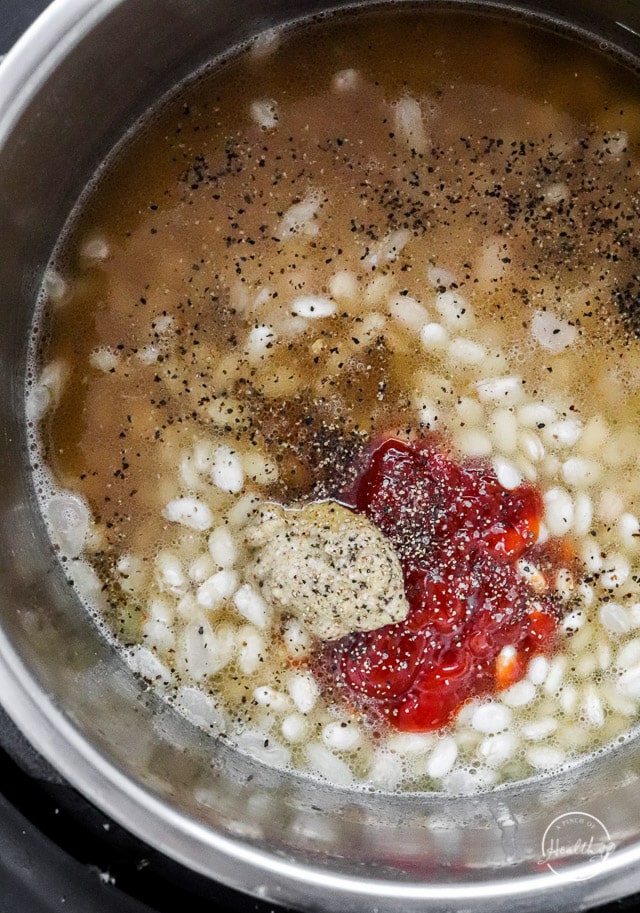 uncooked ingredients in Instant Pot