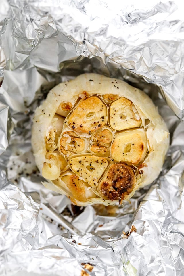 roasted garlic in foil
