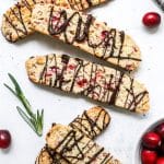 Christmas biscotti on white surface