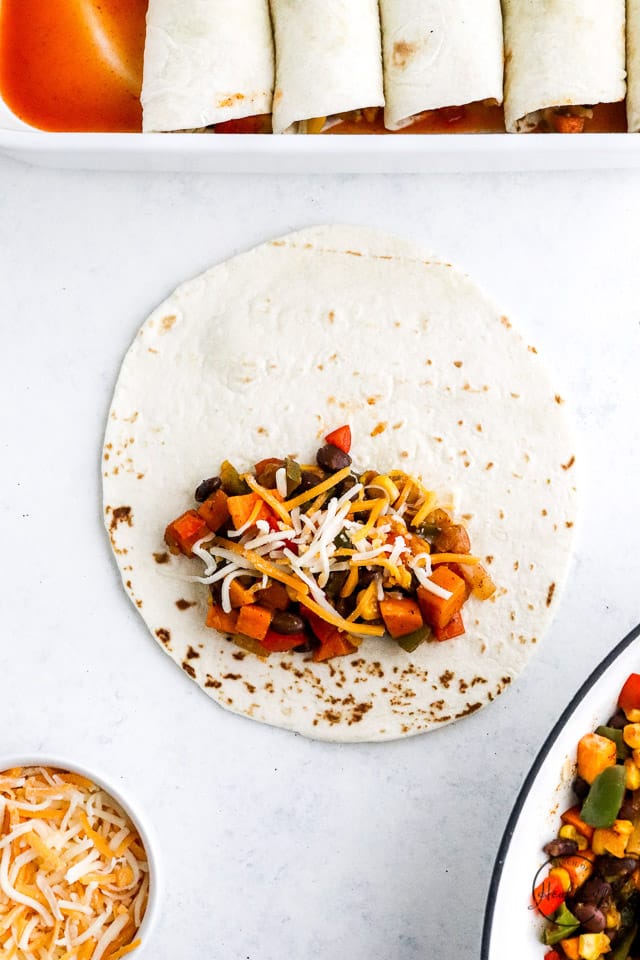 filling vegetarian enchiladas
