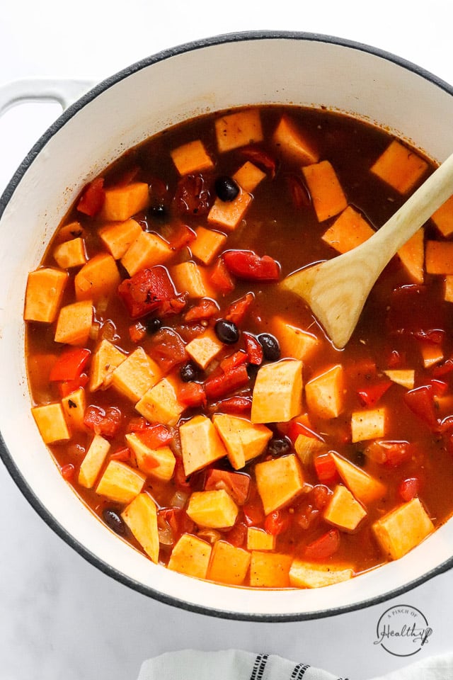 all ingredients stirred together in a pot