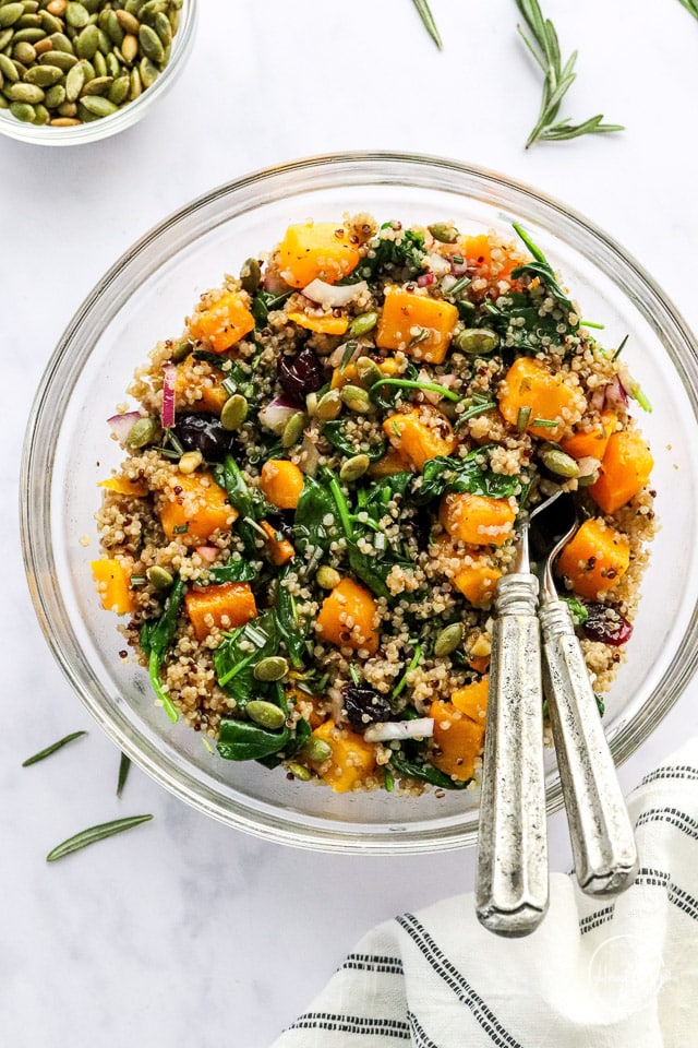 Quinoa salad in a serving bowl