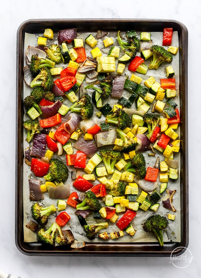 roasted veggies on a pan