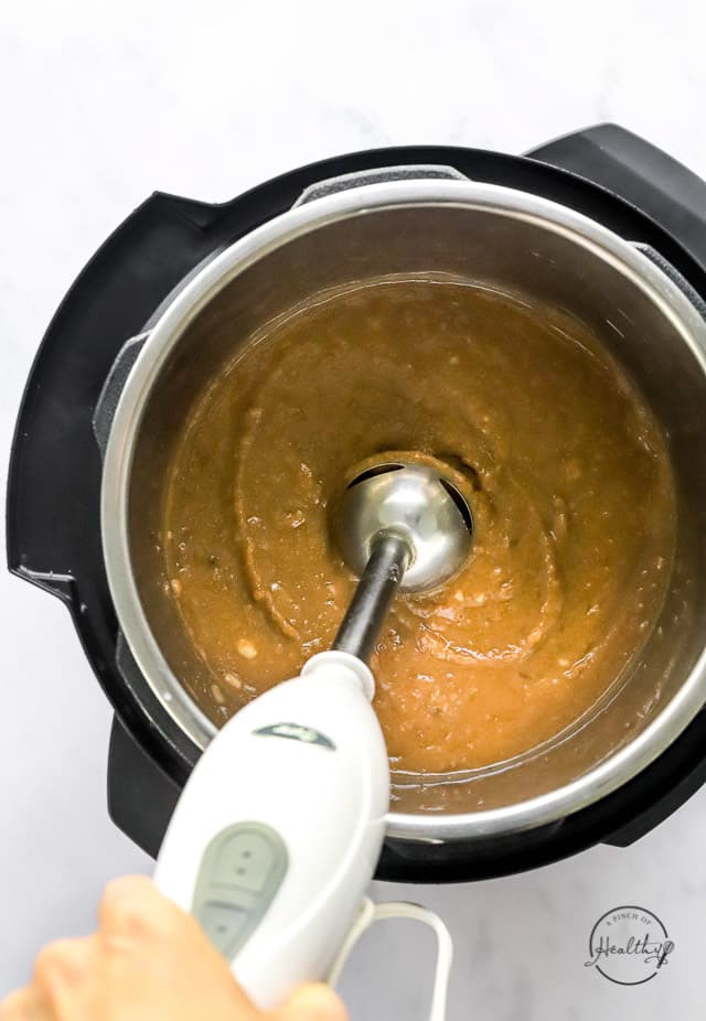 blended pinto beans in the Instant Pot