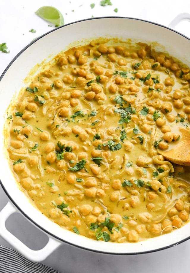 Chickpea Curry in a big pot