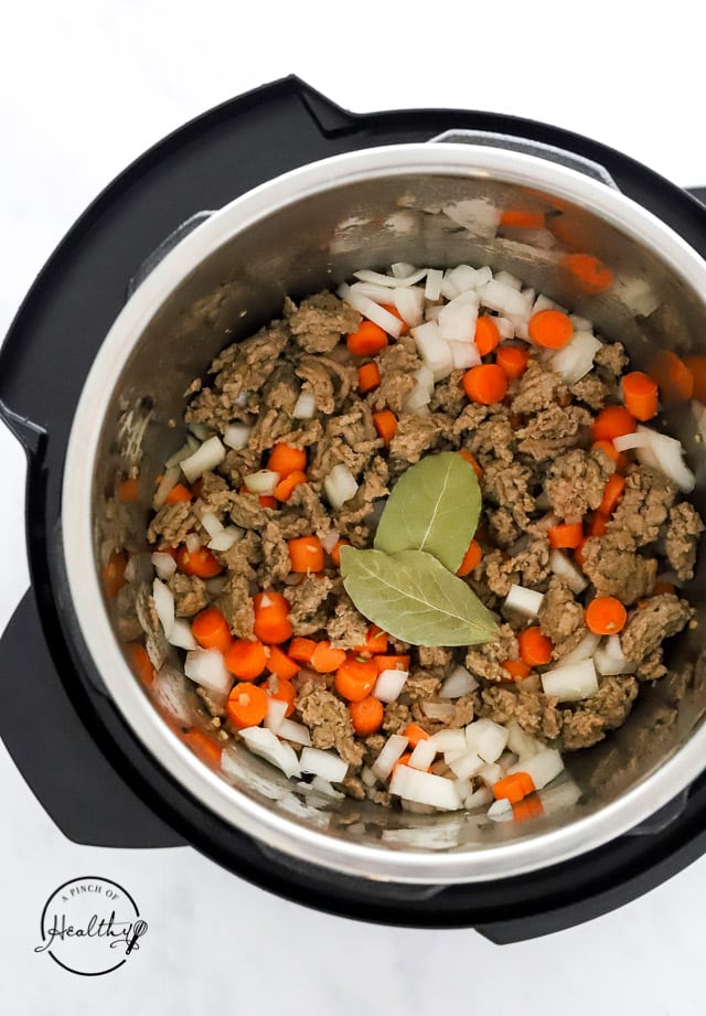 cooking meat and veggies in an Instant Pot