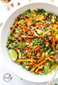 Big bowl of Thai noodle salad